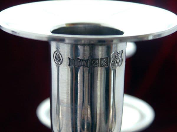 Handcrafted 12-inch pewter candlesticks pair with classic design for ambient lighting by My Store