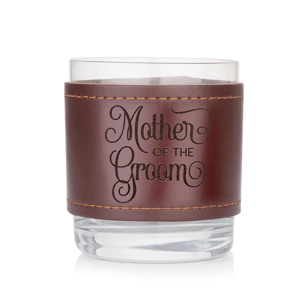 Mother of the Groom Leather wrapped Crystal Tumbler