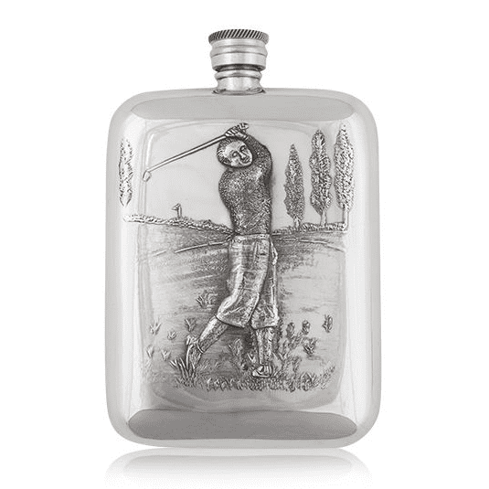 Flasque en Étain Gravée Golf - 6oz