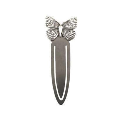 Handcrafted British pewter butterfly bookmark with elegant detailing, perfect for book lovers