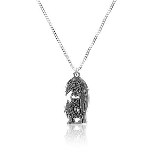 Celtic-style penguin pendant in British pewter from My Store, featuring intricate detailing and an affordable gift option.
