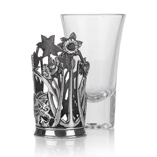 Daffodil and dragon-themed shot glass holder by My Store, featuring intricate designs and vibrant colors.