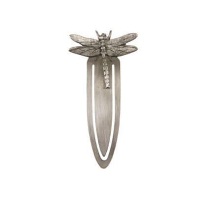 Elegant dragonfly bookmark in British pewter from My Store, perfect for book lovers