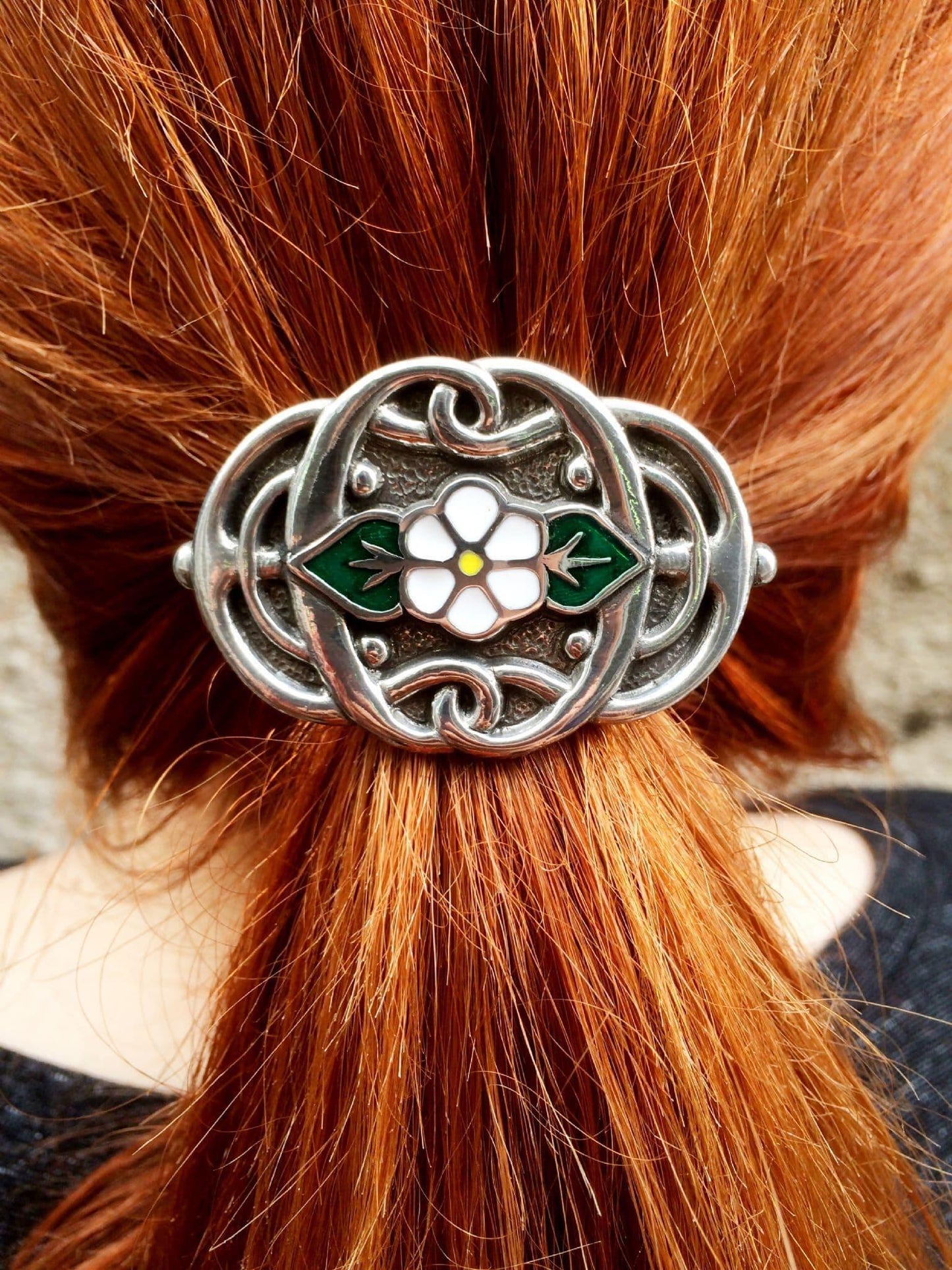 Fascetta per Capelli con Fiore Smaltato