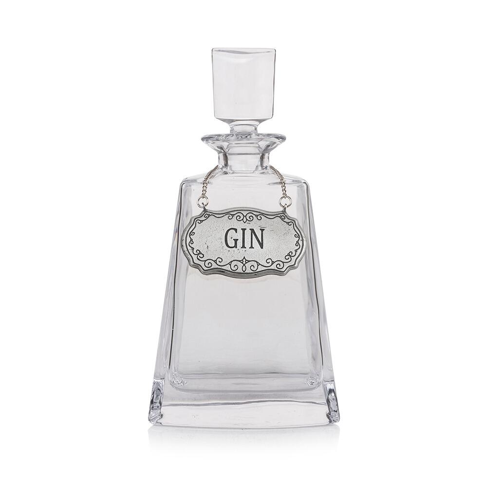 Luxury Decanter with Handmade Pewter Label - Customisable for Spirits