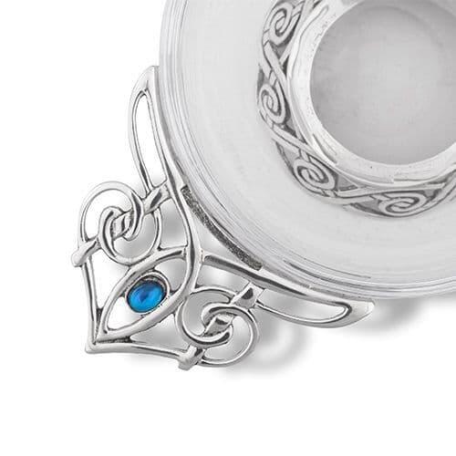Quaich en Verre Bleu Celtique
