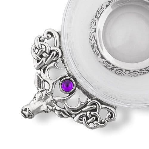 Glass Stag Quaich Bowl