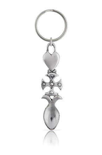 Heart and Cross Lovespoon Keyring
