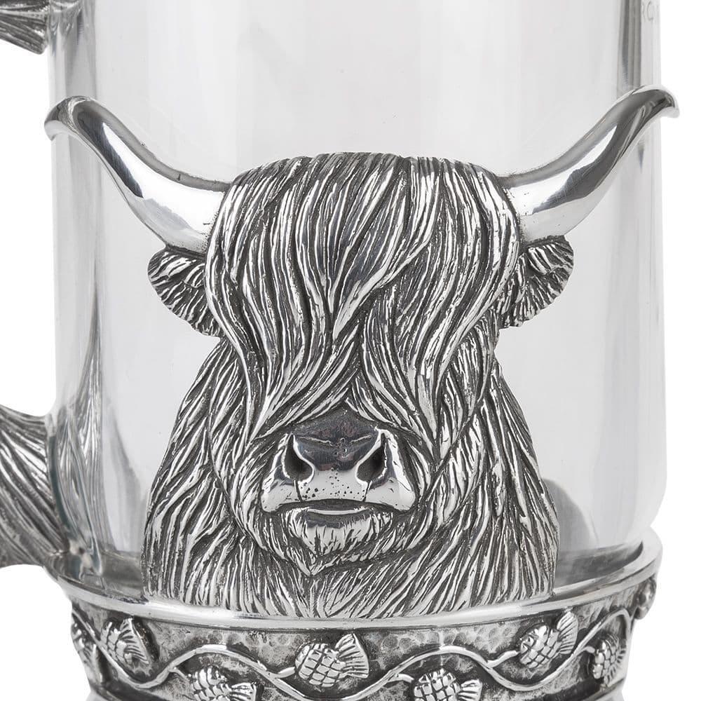 Highland Cow Glass Tankard