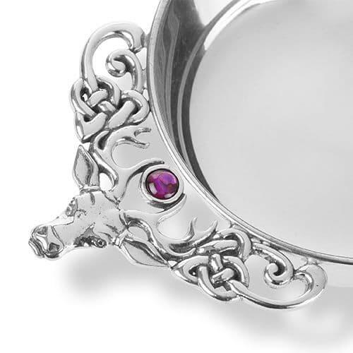 Plain Quaich Bowl with Stag Handle