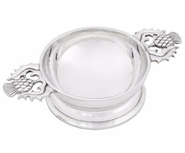 Plain Quaich Bowl with Thistle Handle
