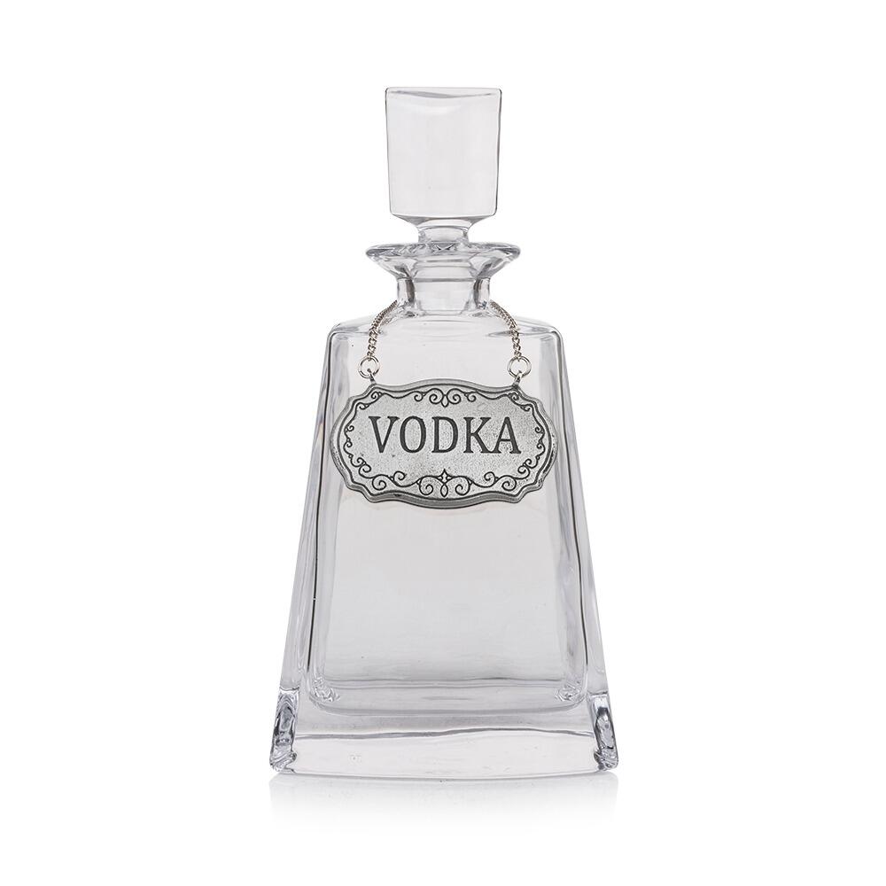 Luxury Decanter with Handmade Pewter Label - Customisable for Spirits