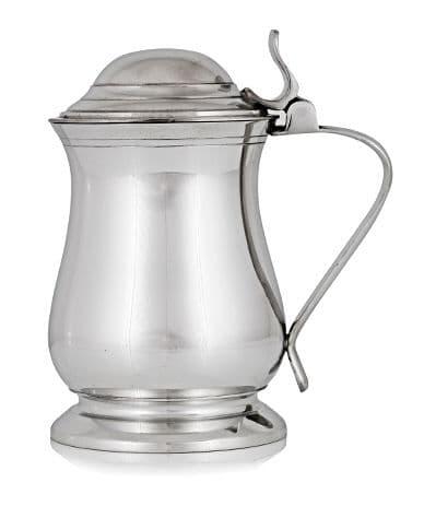 Handmade 1-pint pewter tankard with lid in antique bronze by My Store