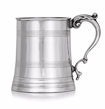 Handcrafted pewter 1 pint tankard with a polished finish by My Store, ideal for beer lovers.