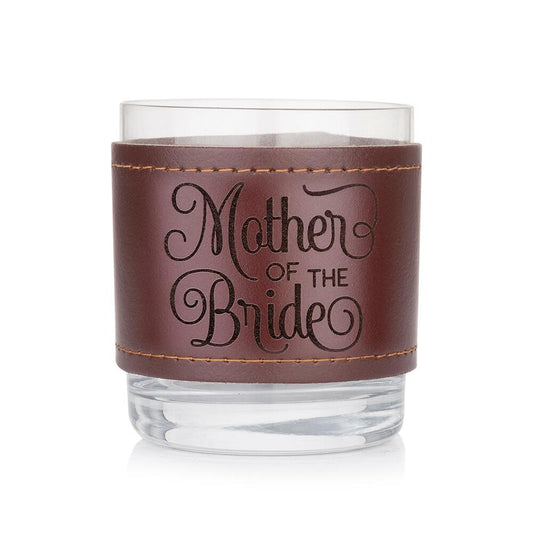 Mother of the Bride Leather wrapped Crystal Tumbler
