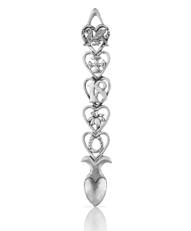 Welsh pewter lovespoon for 18th birthday, intricately designed, 6 inches, by My Store