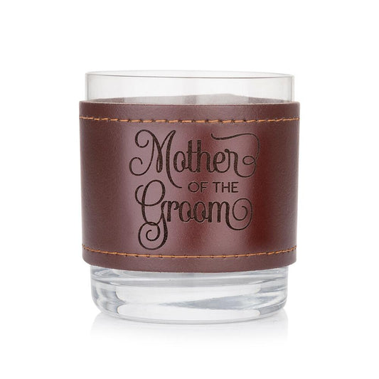 Mother of the Groom Leather wrapped Crystal Tumbler