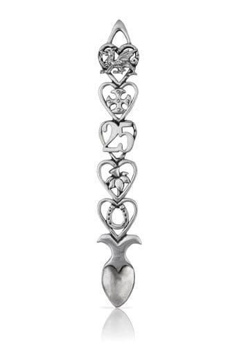 25th Silver Anniversary Welsh Lovespoon in British pewter, intricately crafted, 6-inch size, by My Store
