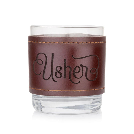Usher Leather wrapped Crystal Tumbler