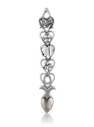 Handcrafted pewter lovespoon celebrating 30th anniversary, featuring intricate design and 6-inch size by My Store