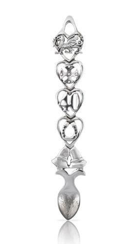 40th Ruby Anniversary Welsh Lovespoon in British pewter by My Store, featuring intricate carvings and a 6-inch size.