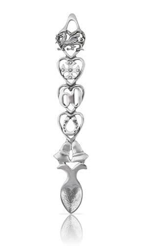 60th Diamond Anniversary lovespoon in Welsh pewter, intricately designed for anniversary keepsakes by My Store