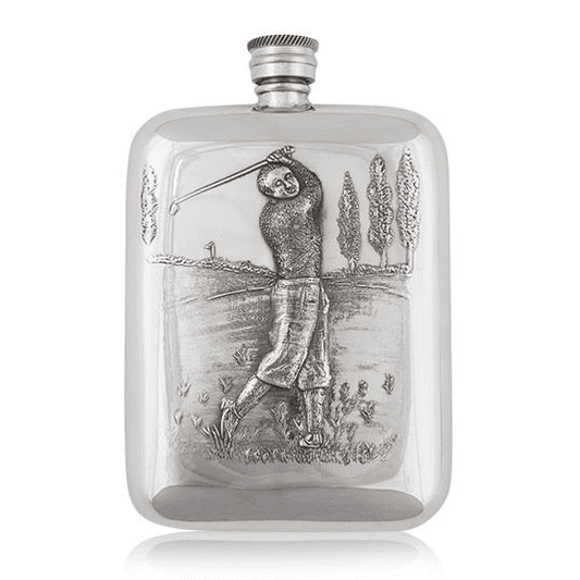 Flasque en Étain Gravée Golf - 6oz