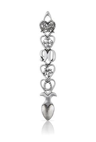 Wooden 90th lovespoon with intricate carvings, perfect for birthday celebrations, by My Store