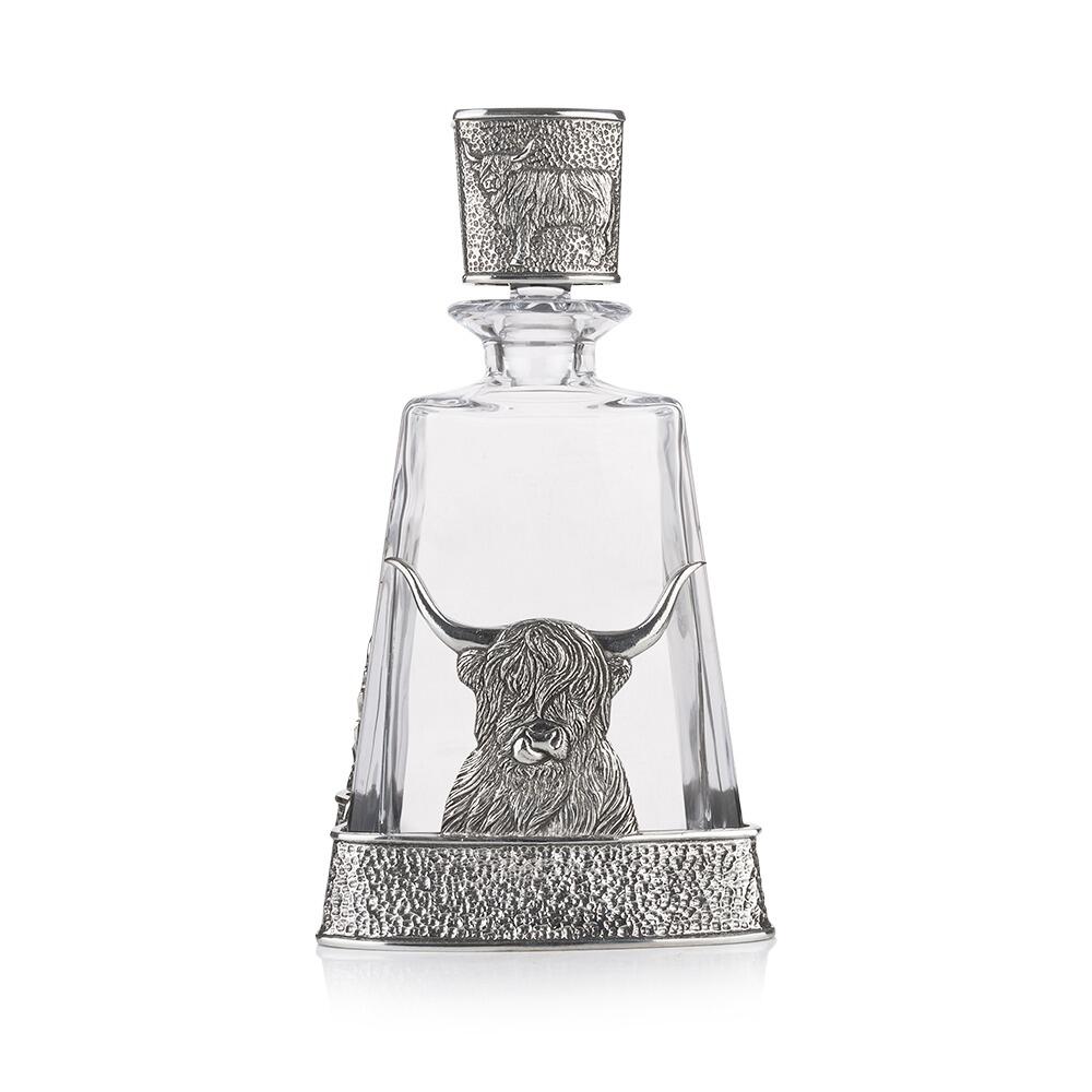 Carafe en Étain et Cristal Vache des Highlands