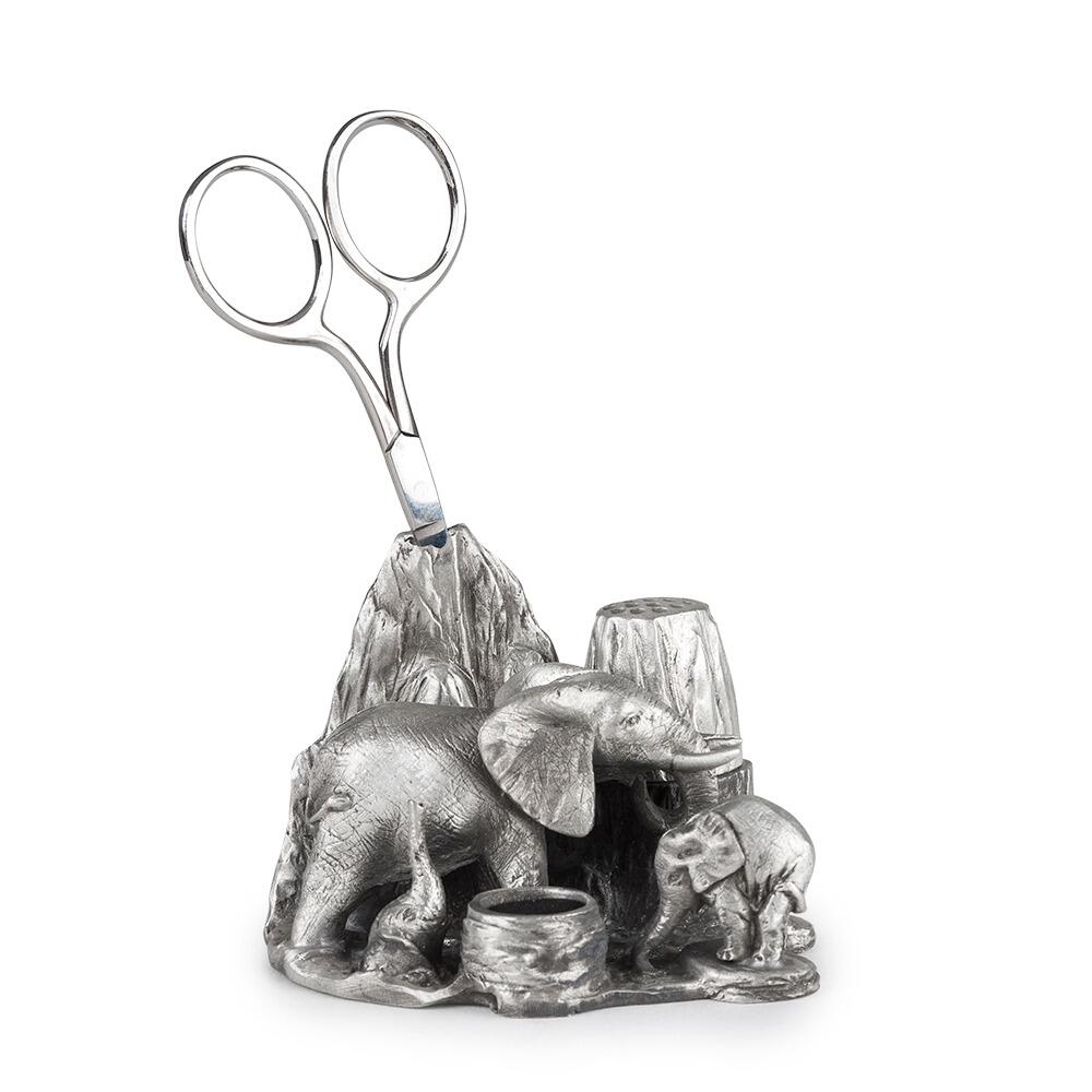 Artisan elephant family sewing station in colorful design, perfect for craft storage and decorative display by My Store