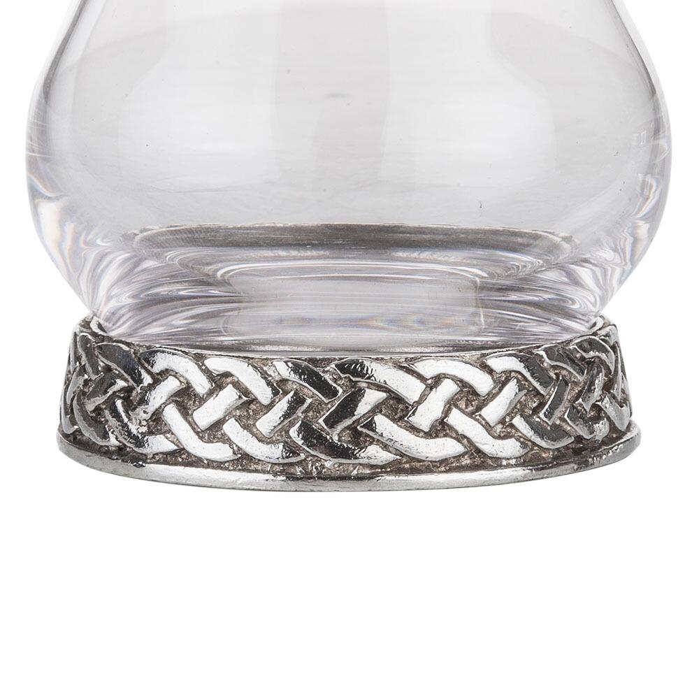 Clear crystal Celtic whisky tasting glass with intricate design by My Store