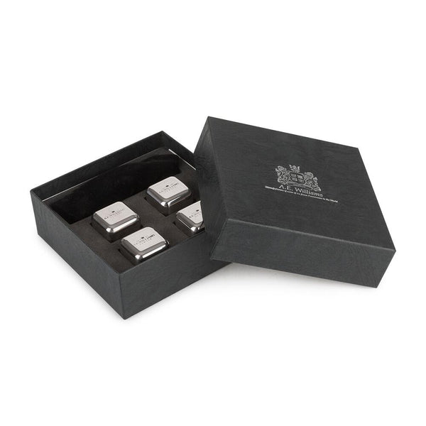 Set of 4 Engravable Stainless Steel Ice Cube Stones