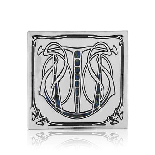 Decorative pewter box with Celtic design by My Store, featuring intricate Arts and Crafts details.