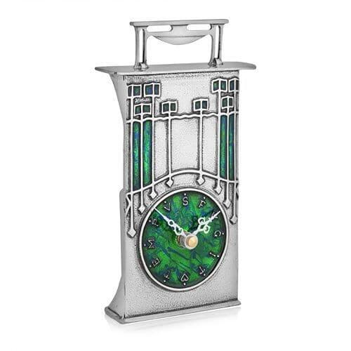 Archibald Knox Clock 46 in British pewter with Celtic design accents