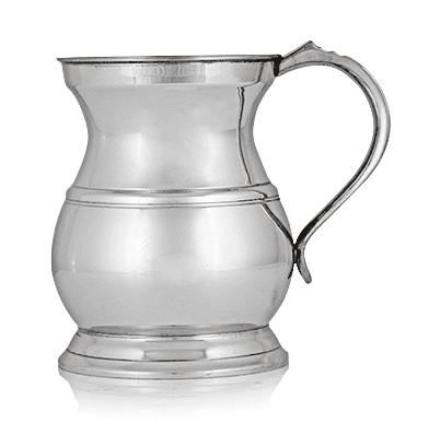 Artisan pewter baluster tankard from My Store, available in 1 pint and 1/2 pint sizes.