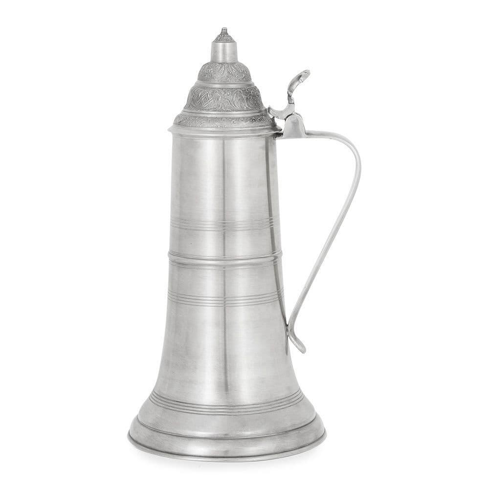 Decorated 1L Bavarian beer stein with intricate lid design by My Store, perfect for collectors and beer lovers.