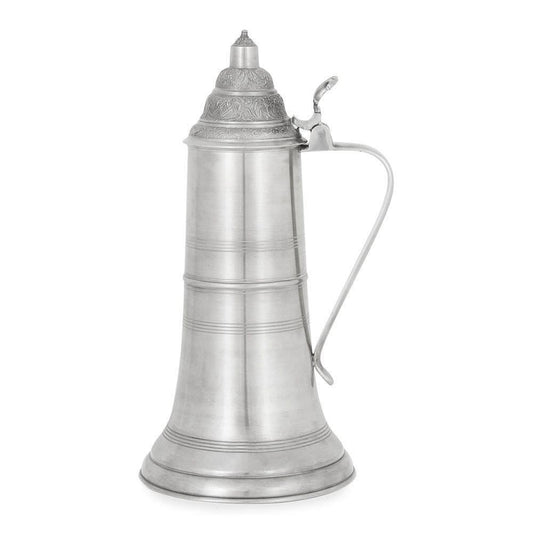 Decorated 1L Bavarian beer stein with intricate lid design by My Store, perfect for collectors and beer lovers.