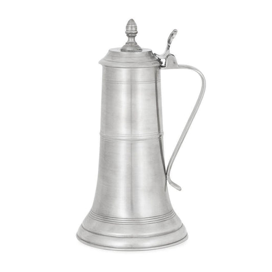 Bavarian 1L flat lid beer stein in ceramic with intricate designs, by My Store