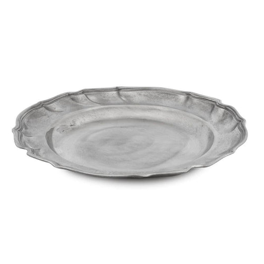 Bavarian scalloped edge 9-inch decorative plate in white and blue by My Store