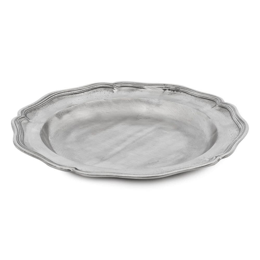 Bavarian Wave Edge 12-inch decorative plate in blue and white, featuring intricate floral patterns, by My Store.