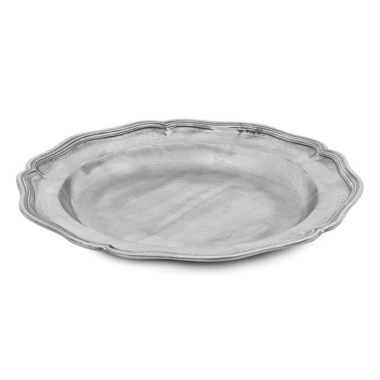 Bavarian Wave Edge 12-inch decorative plate in blue and white, featuring intricate floral patterns, by My Store.
