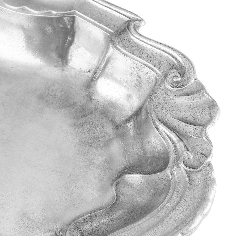 Elegant 16-inch Bavarian wave edge tray in white ceramic by My Store, perfect for entertaining.