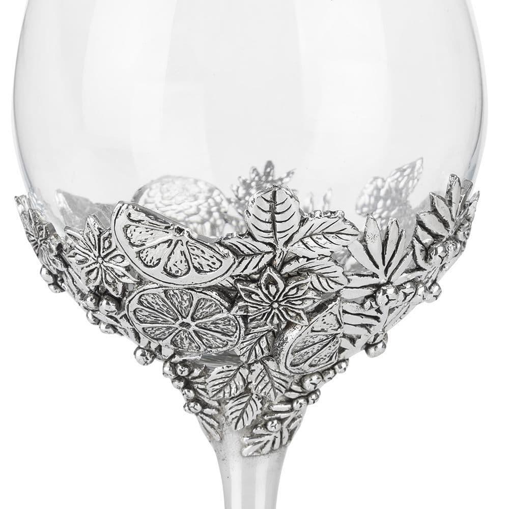 Clear balloon gin glass with botanical design, perfect for cocktails and entertaining by My Store