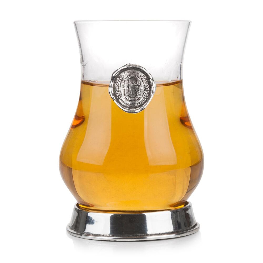 Personalisierbares Whisky-Glas mit Zinn-Monogramm