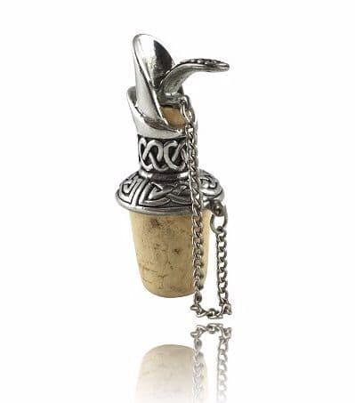 Celtic knot design wine pourer in British pewter by My Store, showcasing intricate craftsmanship and collectible style.