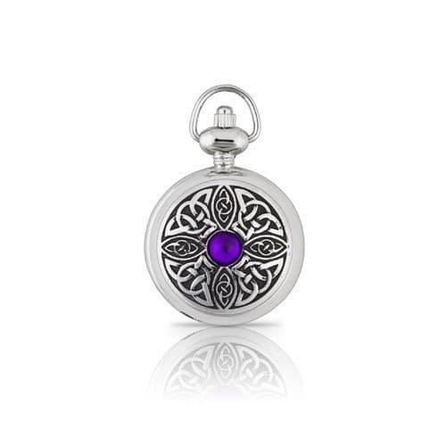 Celtic knot design ladies watch with stone accents, crafted from British pewter by My Store