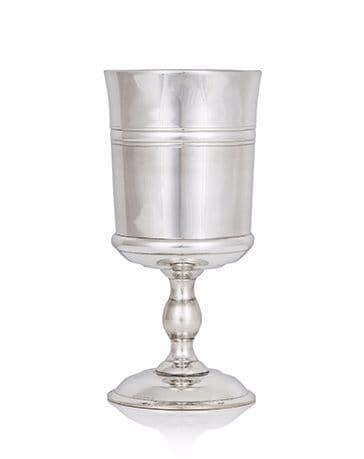 Antique finish British pewter goblet with 18th-century design, available in 1 Gill and 1/2 Pint sizes by My Store