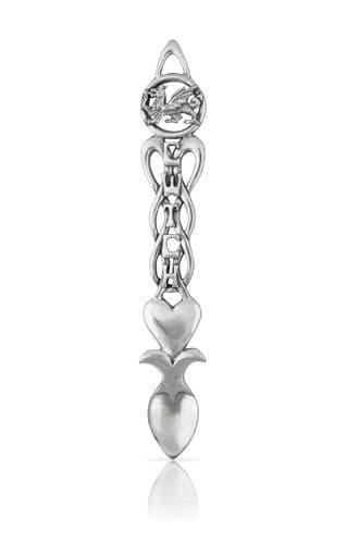 Handcrafted 6-inch wooden Cwtch Lovespoon by My Store, featuring intricate Celtic design, perfect for anniversaries.