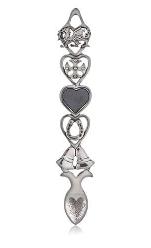 Handcrafted slate lovespoon featuring a dragon and bells design by My Store, perfect for anniversaries.