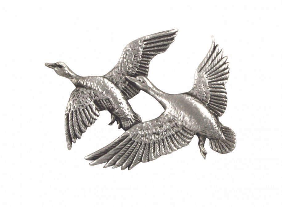 Flying Ducks Lapel Pin handcrafted from British Pewter